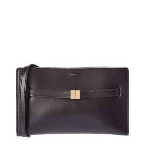 Toteme Logo Leather Shoulder Bag, Black